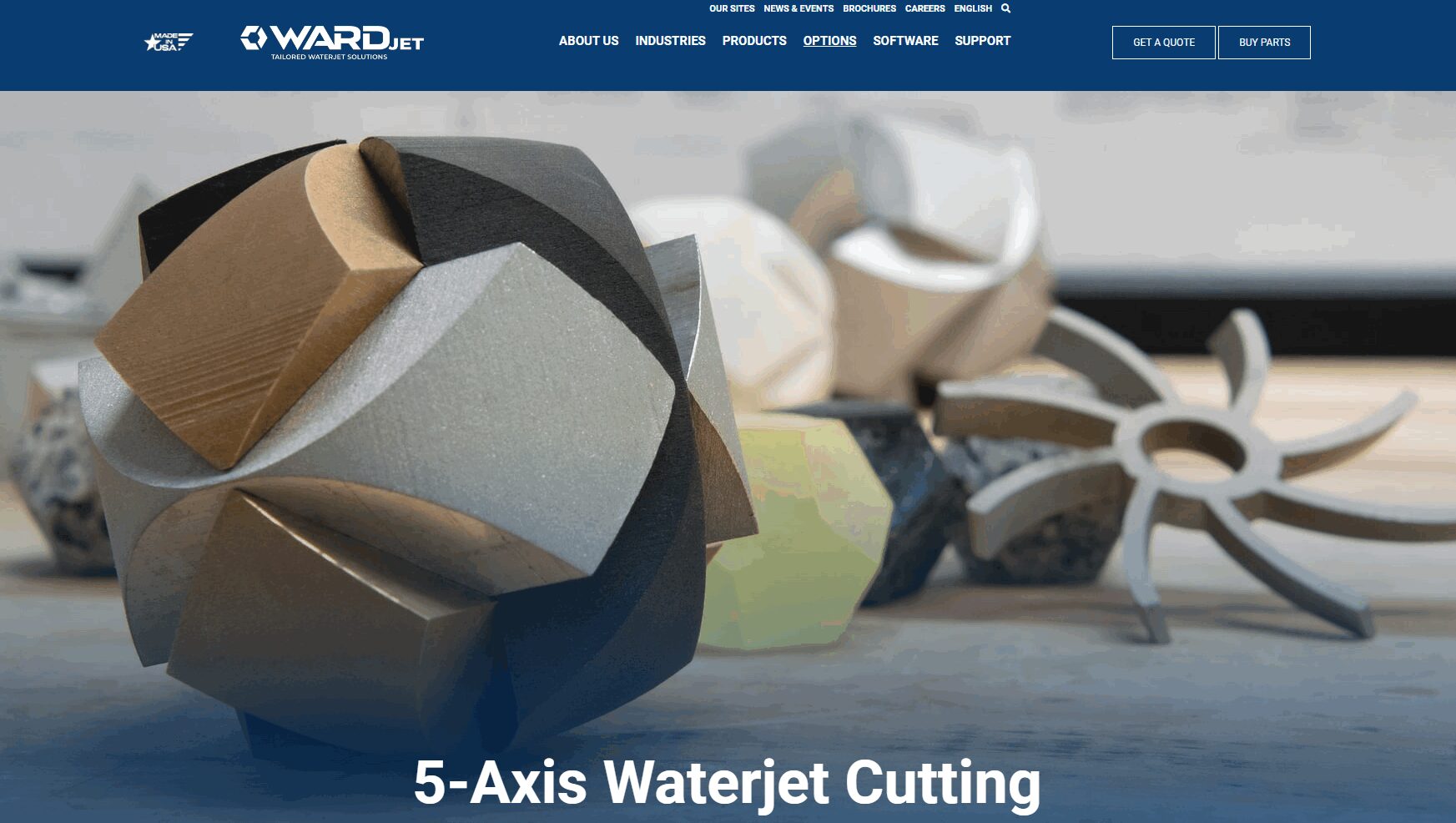 Wardjet 5 AXIS waterjet cutting machine manufacturer in US